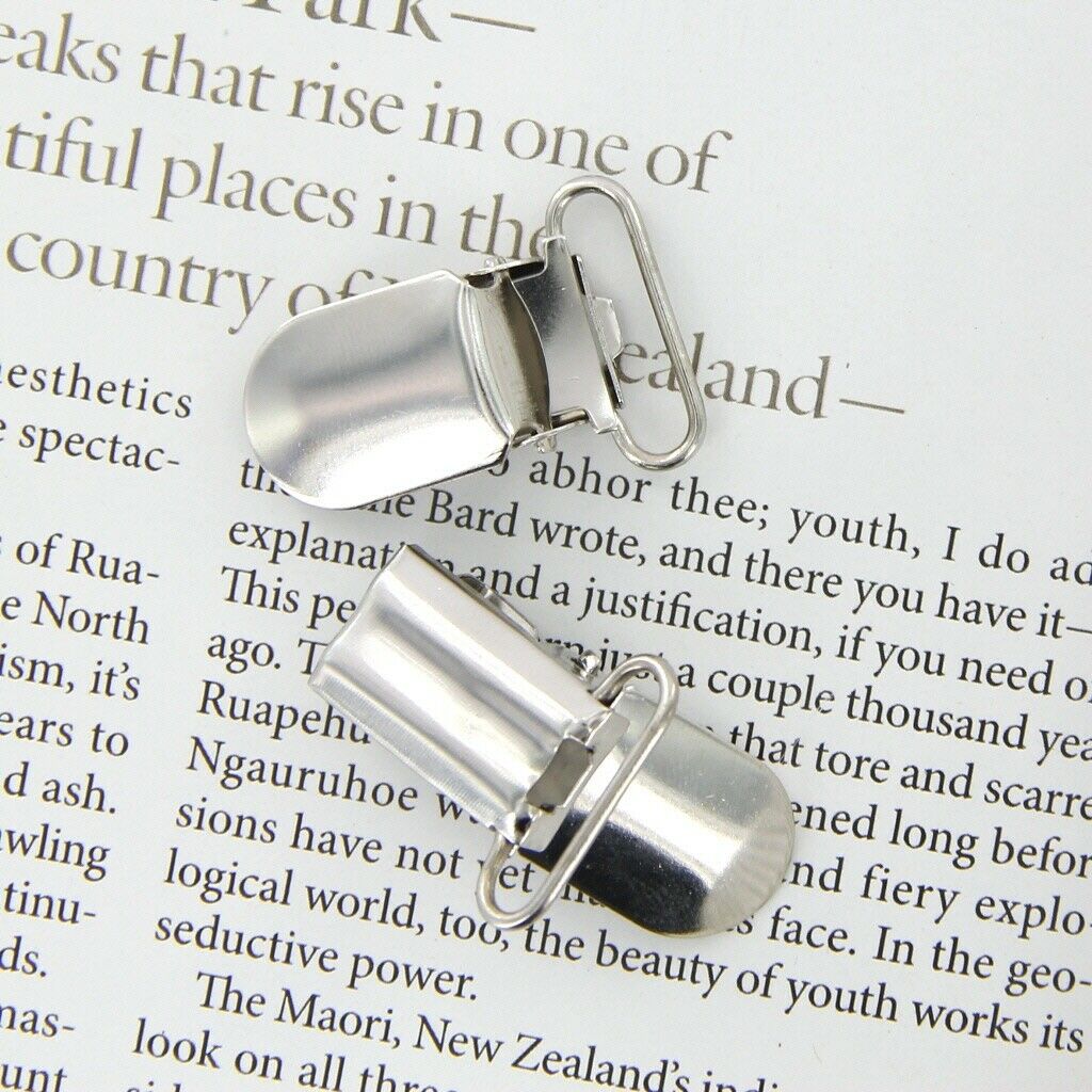 20 Metal Paci Pacifier Suspender Clips  Webbing Hook Ribbon Craft 20mm