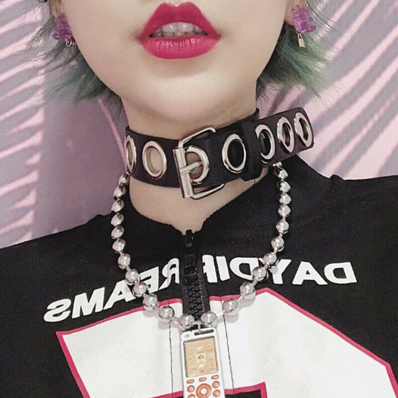 Punk Gothic Leather Women Choker Necklace Sexy Collar Neck Ring Jewelry Cir.DD