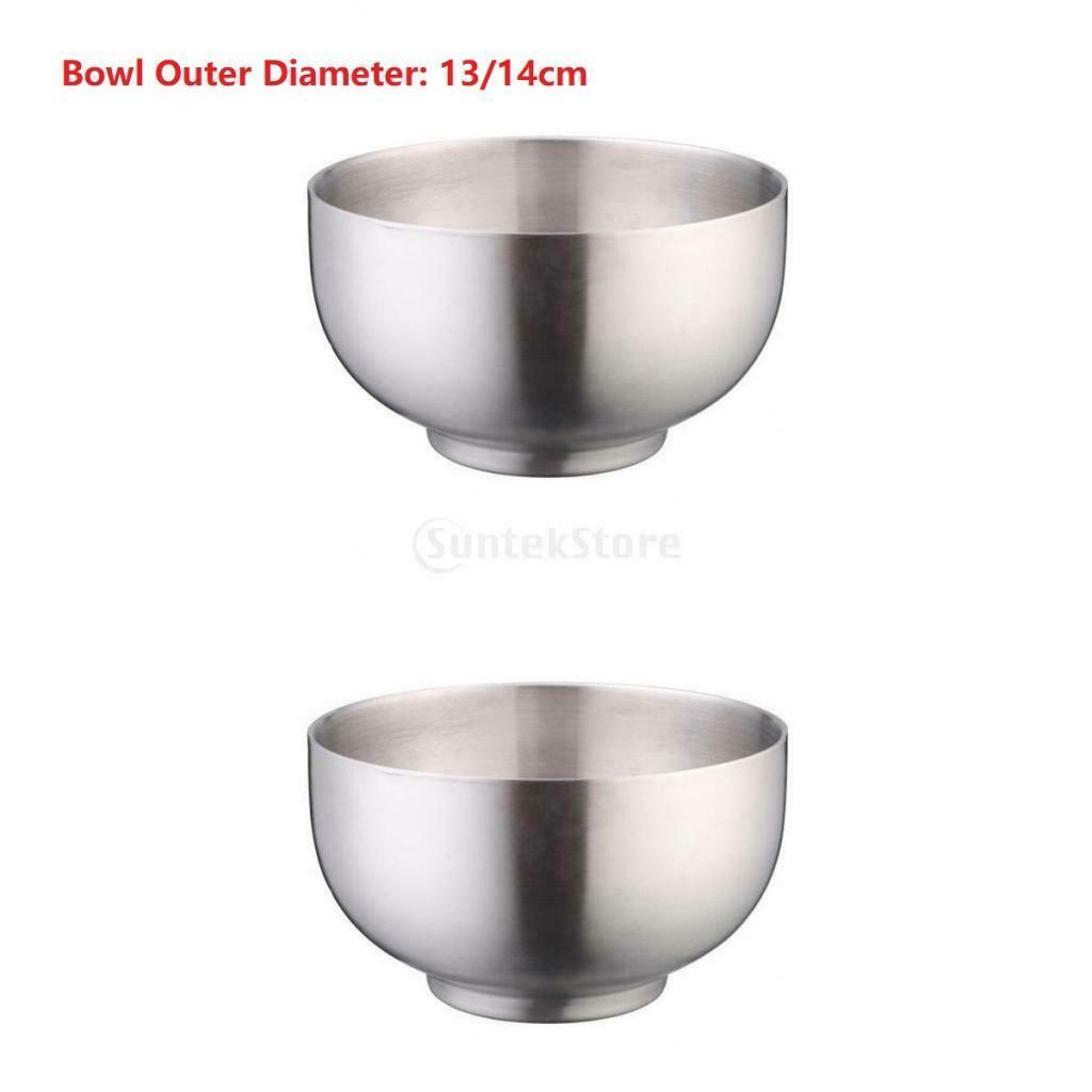 2pc 13/14cm Mixing Bowl Double Walled Bowls Jar Outdoor BBQ Heat Insulated