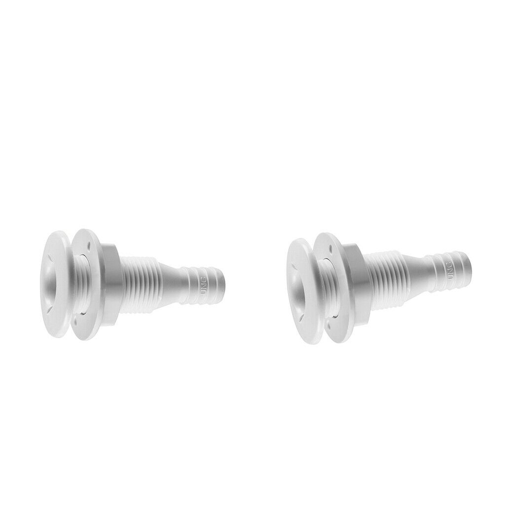2pieces 5/8 inch White Nylon Thru-Hull Bilge Pump and Aerator Hose for Boats