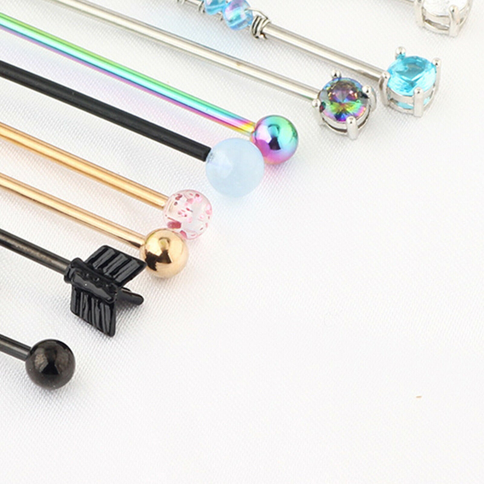 18Pcs Industrial Barbell Earring Piercing Bar Body Piercing Safe Enough