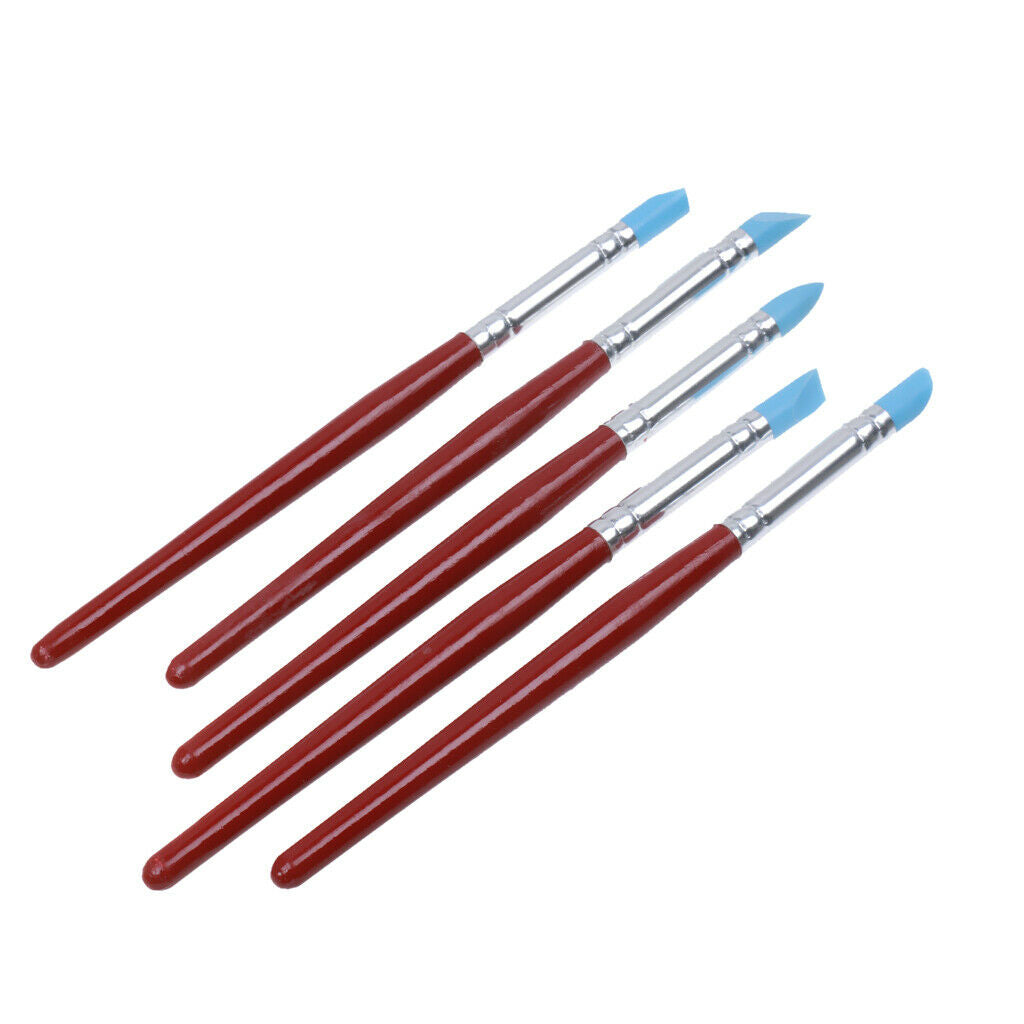 5xArt Brush Set Painting Moulding Pen Modeling Rubber Shapers Sculpting Tool