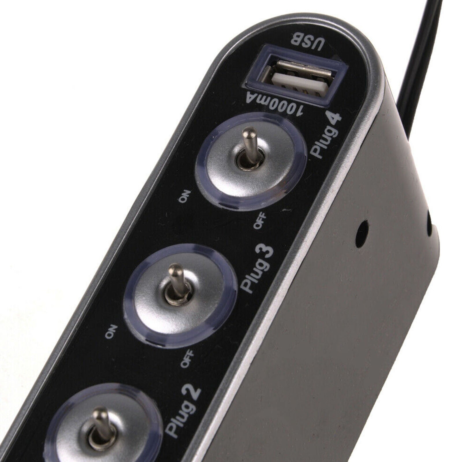 12V/24V 4-WAY MULTI SOCKET CAR  LIGHTER SPLITTER + USB PORT CHARGER
