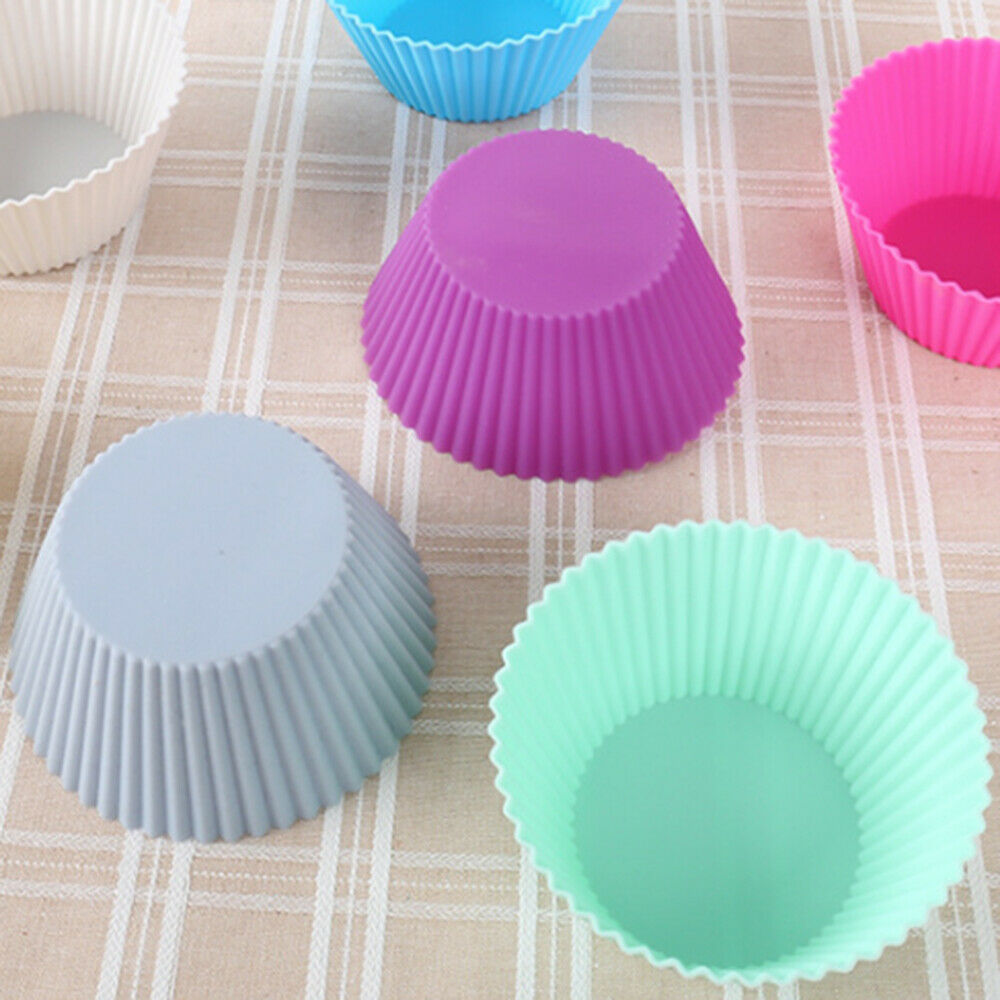 12Pcs Round Shaped Silicon Cake Baking Molds Cake Mold Silicon Cupcake Cup