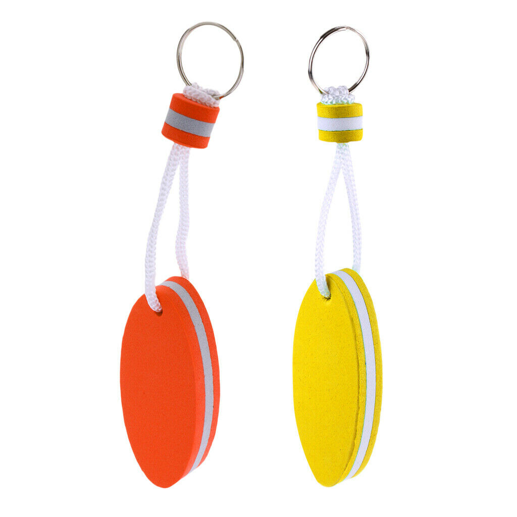 2Pcs EVA Foam Floating Key Ring Keychain Buoyant Safety Boat Rafting 80x35mm