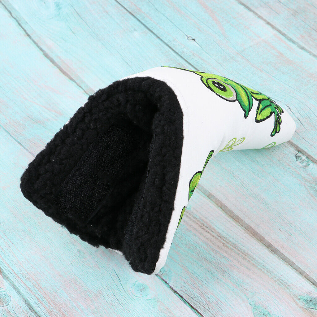 Golf Putter Cover with Frog & Clover Pattern Blade Center Putter PU Drivers Head