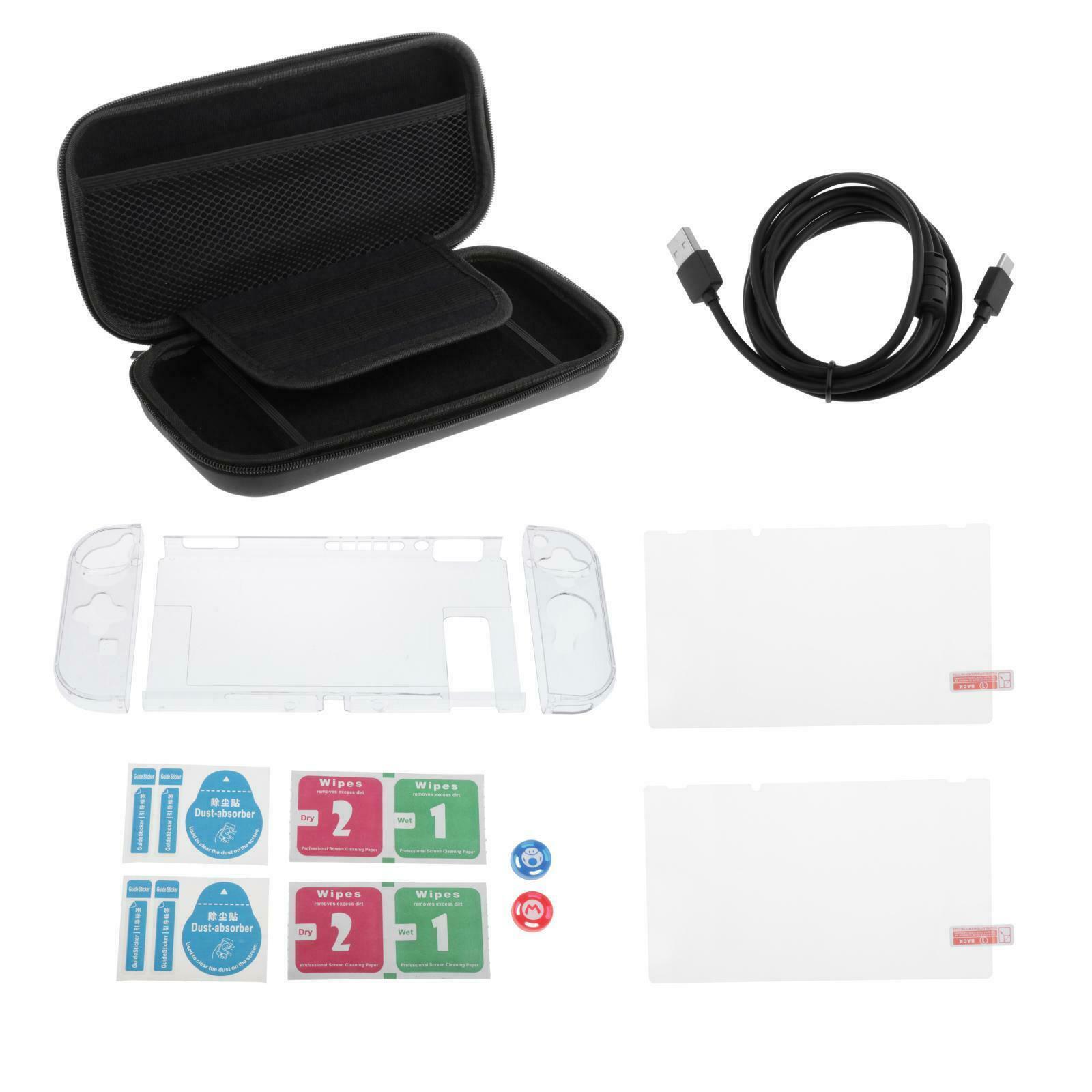 Dockable Carrying Case Bag for Nintendo Switch Clear Case Protector Black