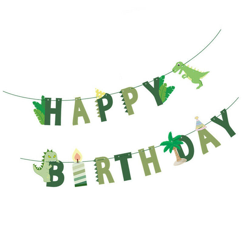 Dinosaur Birthday DIY Garland Happy Birthday Banners Roar Dino Party Wild One_DD
