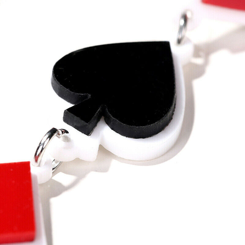 Fashion Acrylic Poker Card Heart Spade Diamond Long Stud Earrings Women Jewel Qx