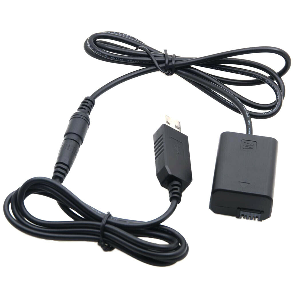 NP-FW50 Dummy Battery USB Adapter Cable for  NEX-3 5 6