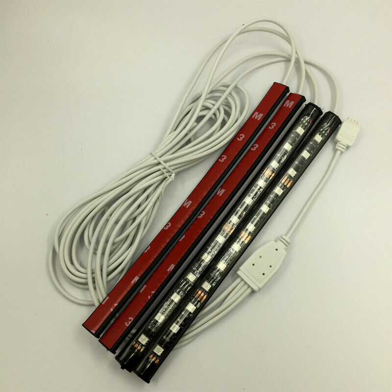 10x RGB LED Bluetooth Car Under Dash Door Light 8M Glass Fiber Strip iOS Android