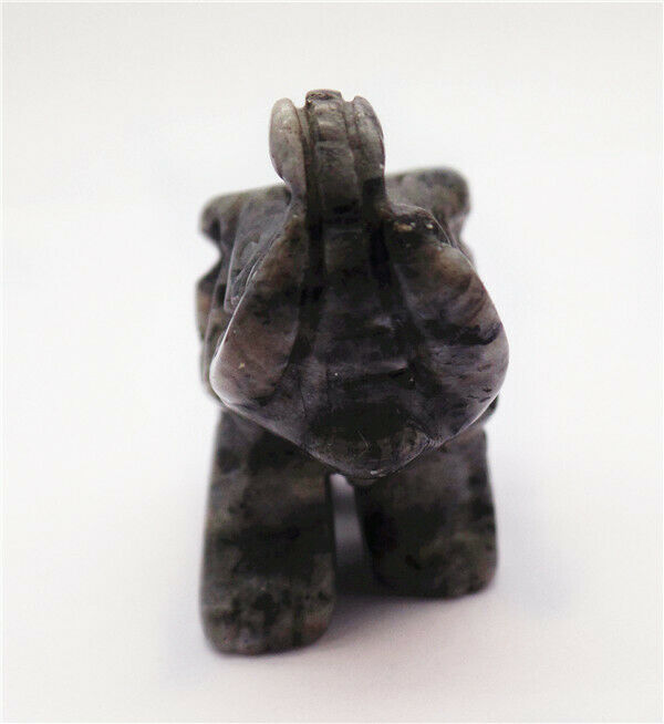 49x33x22mm Natural Labradorite Carved Elephant Decoration Statue Decor HH7958
