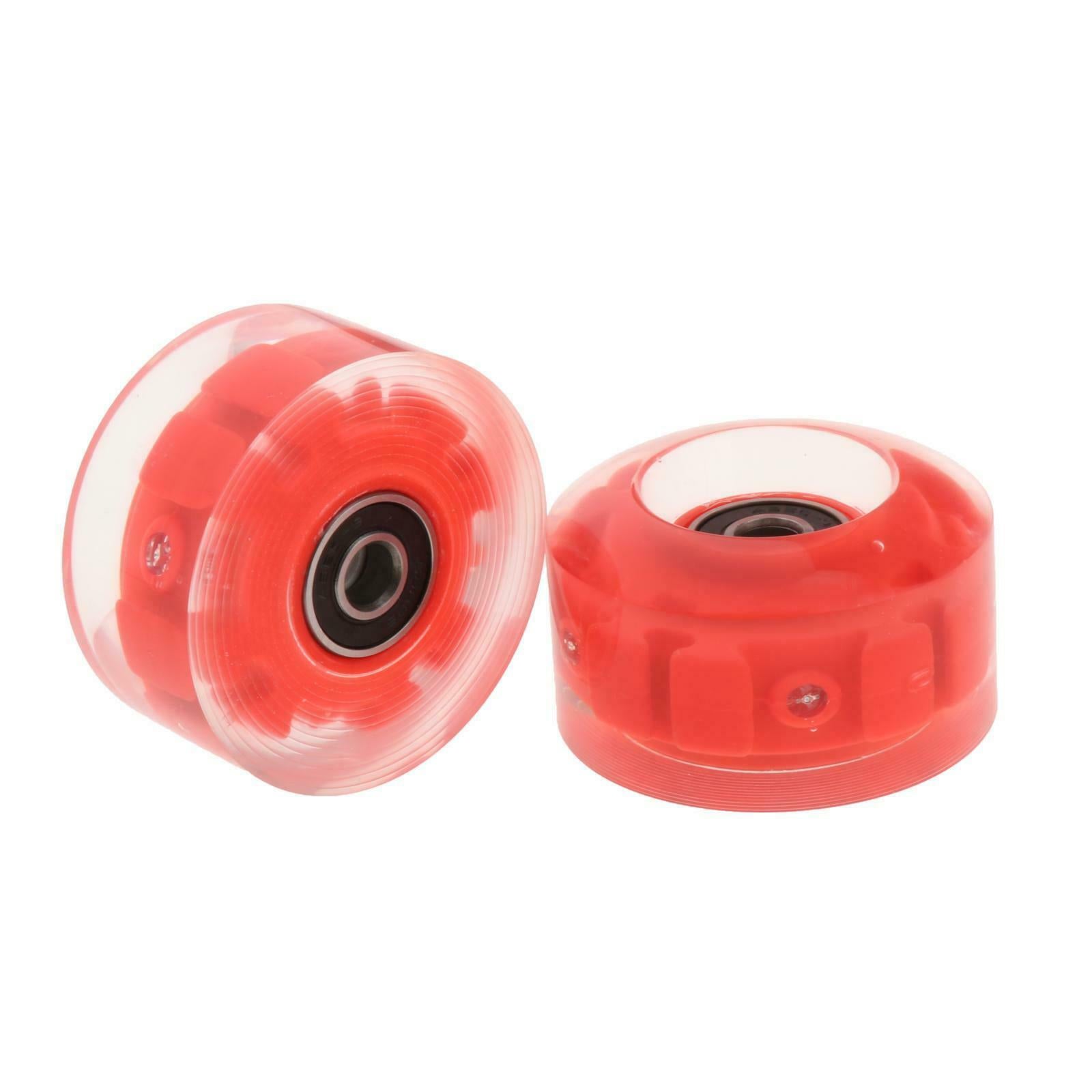 8 Pack LED Roller Skate Wheels Light Up with Bearings for Double Row Skating