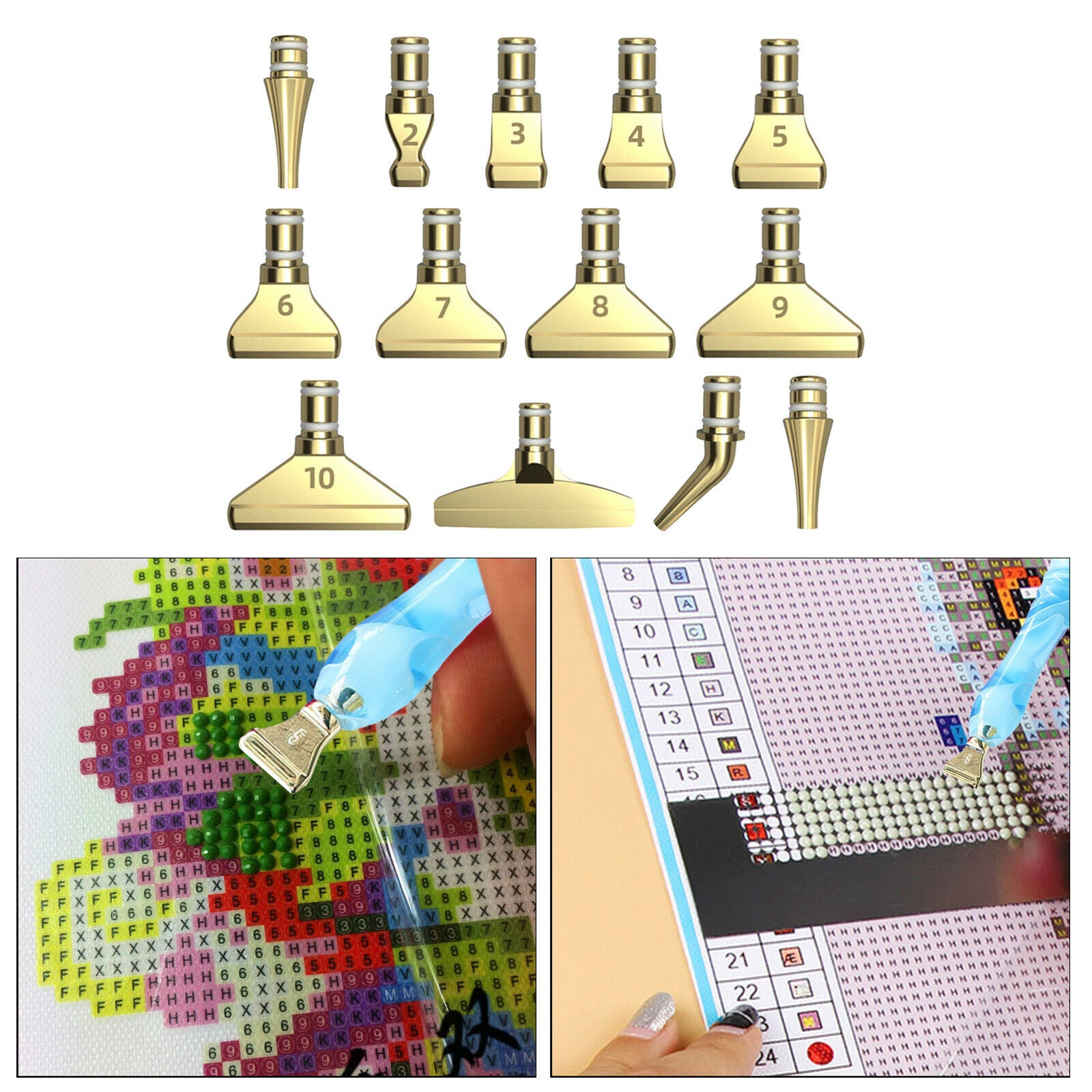 Multi Placer Kit Metal Square Drill Pen Heads for Drill Pen Tips Accessories