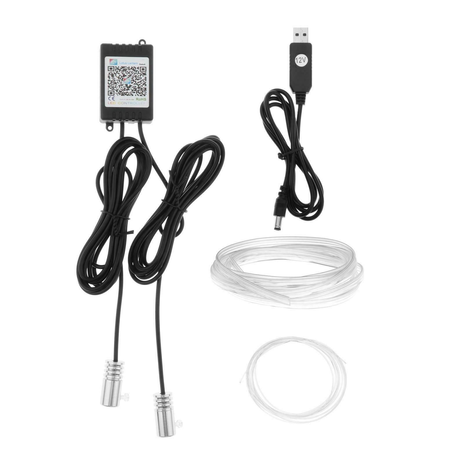 LED RGB Music Control Car Interior Lamp Atmosphere Light Strip 2 in 1 4M
