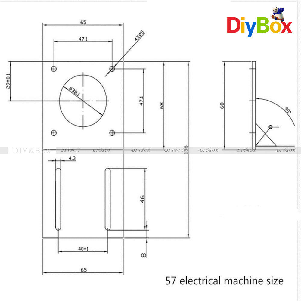 57mm NEMA23 Schrittmotor Stepper Motor Alloy Steel Mounting Bracket NEMA23