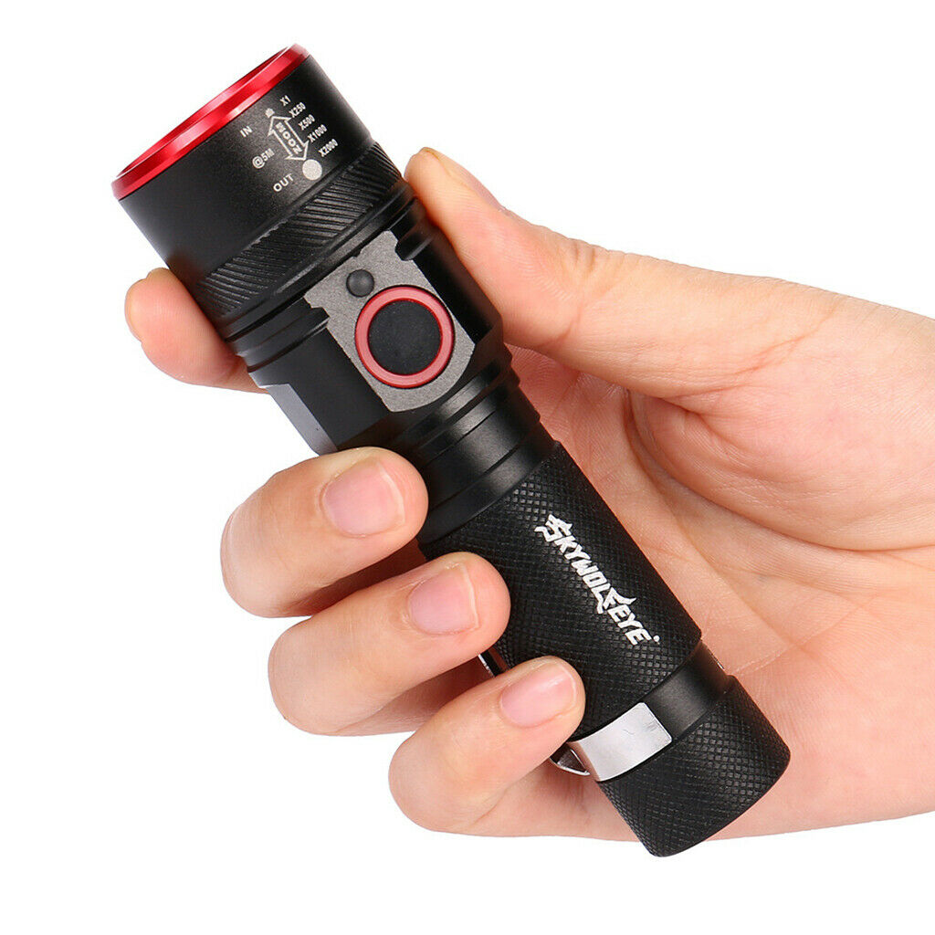 Small 500LM Zoom LED Flashlight USB Rechargeable 18650 Torch Light 3 Modes