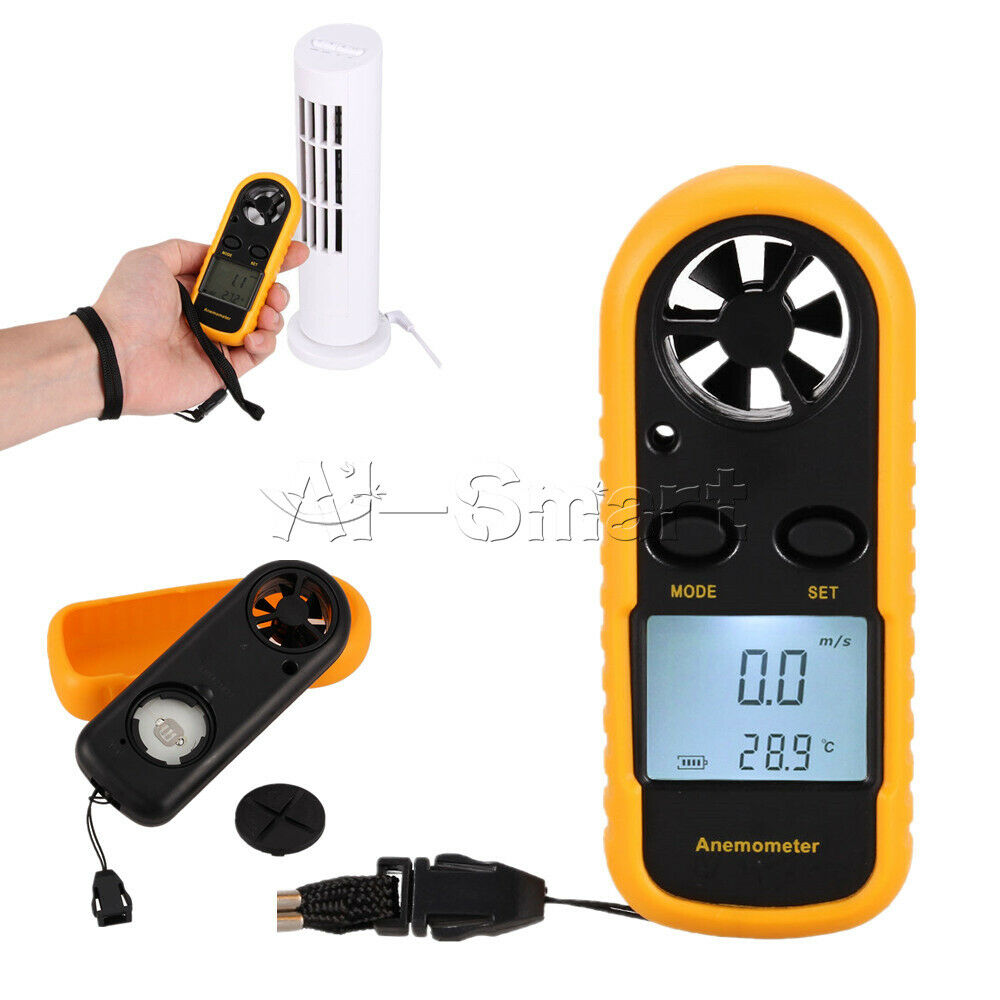 Digital LCD Handheld Anemometer Wind Speed Gauge Meter NTC Thermomoter