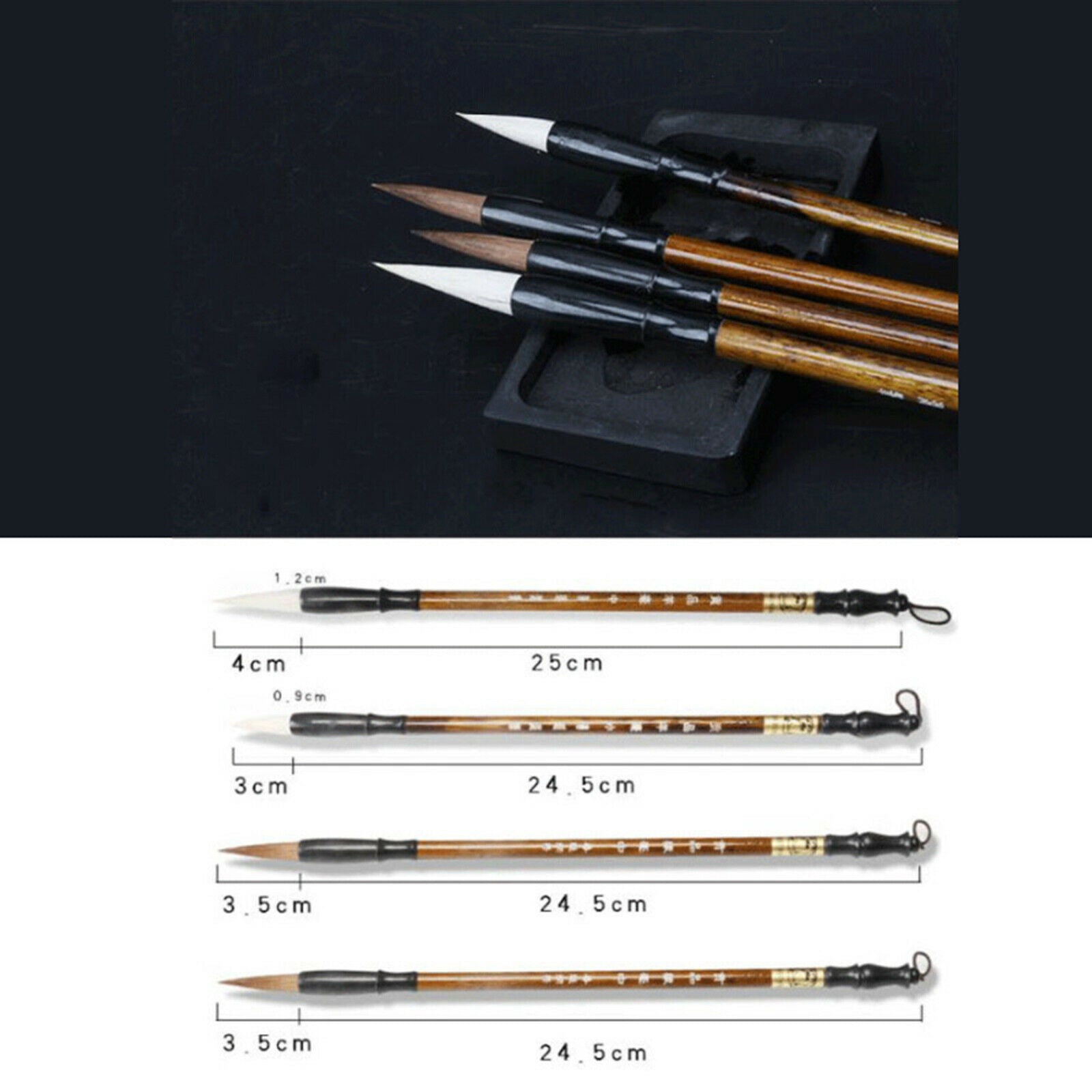 11 Pcs Traditional Chinese Calligraphy Painting Drawing Brushes Inkstone Kit