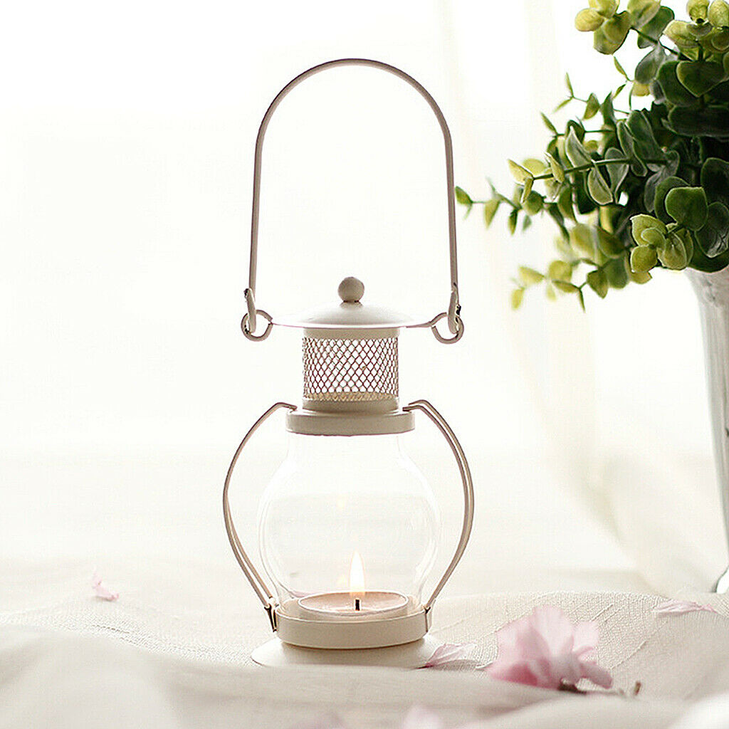 Retro Candlestick Kerosene Lamp Glass Candle Holder for Indoor Decorative