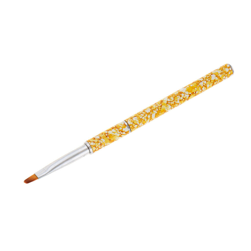 Nail Art Polish Brush UV Gel Liner Paint Drawing Pencil Pen Crystal Yellow-Round