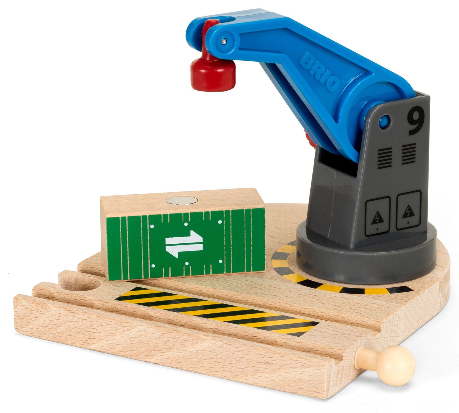 33866 BRIO Low Level Crane Wood & Plastic Train Railway Accessory with Magnet 3+