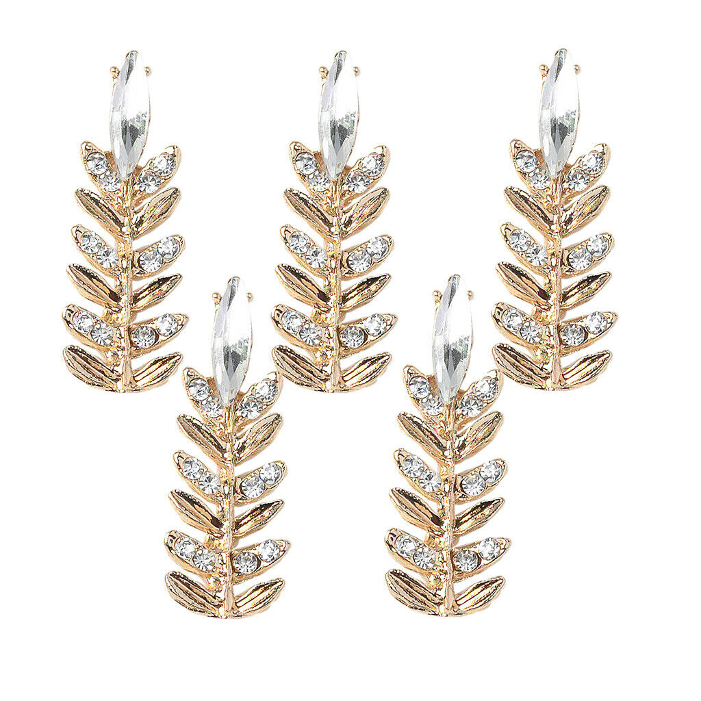 5Pc Women Crystal Pin Brooch Rhinestone Flatback Buttons Jewelry Decor Gifts
