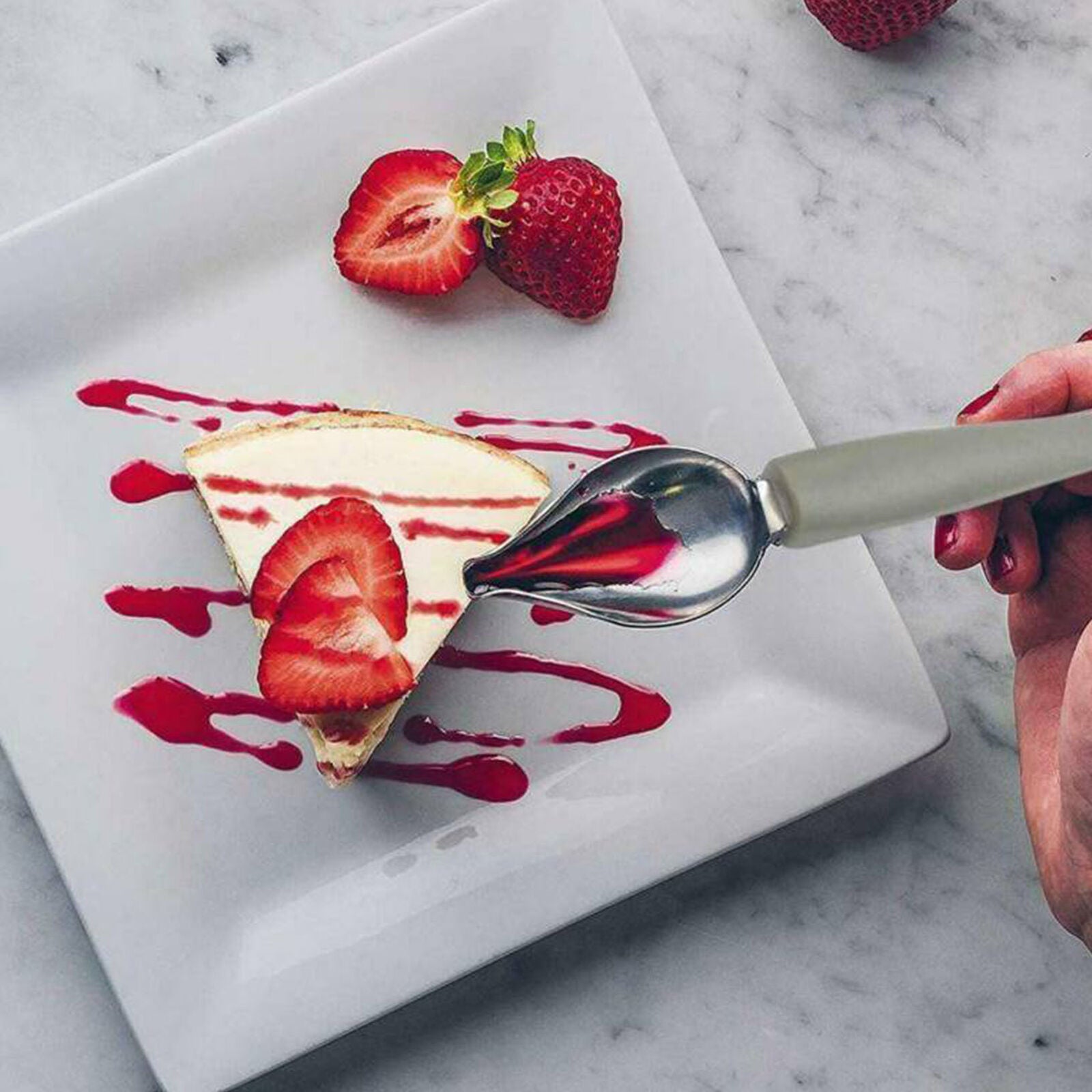 Chef Valon Sauce Plating Art Pencil Dish Coffee Draw Tool Spoon Stainless Steel