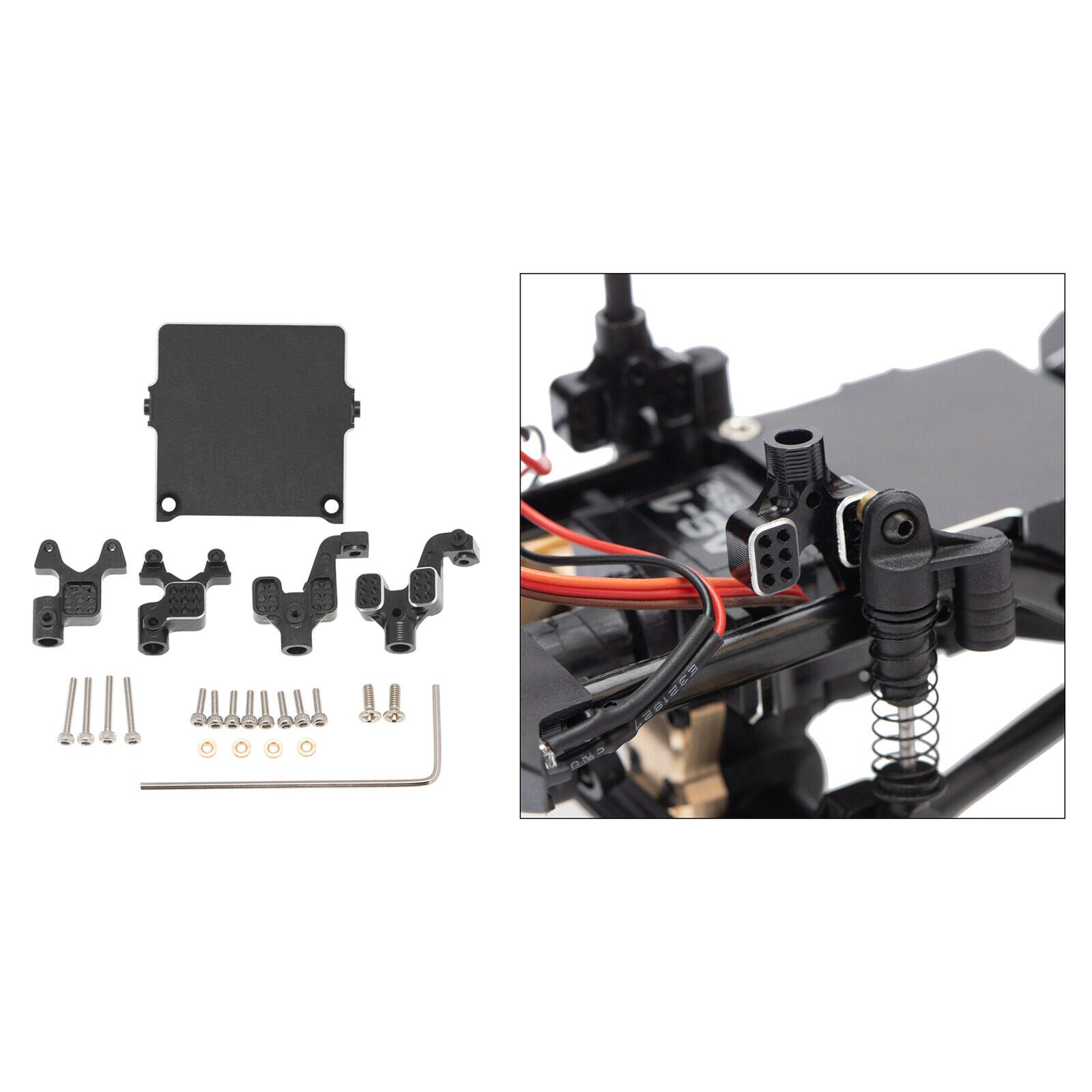 RC Aluminum Steering Rod Tie Links and Shock Tower for Axial SCX24 AXI00001