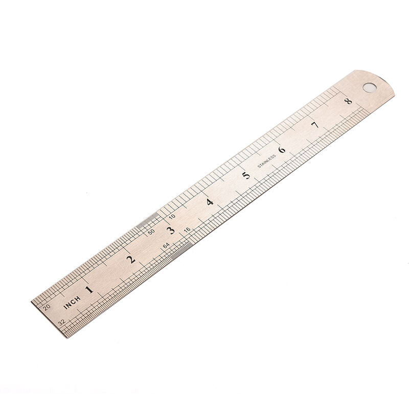 1Pc 20cm Metal Ruler Metric Rule Precision Double Sided Measuring Tool BD.l8