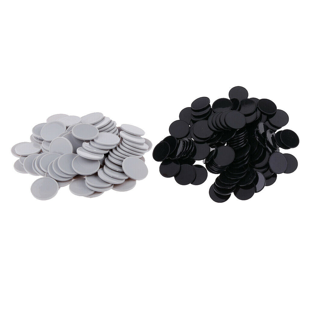 200Pcs Plastic Gray and Black Poker Chips Card Game Kids (2 Boxes of 100)