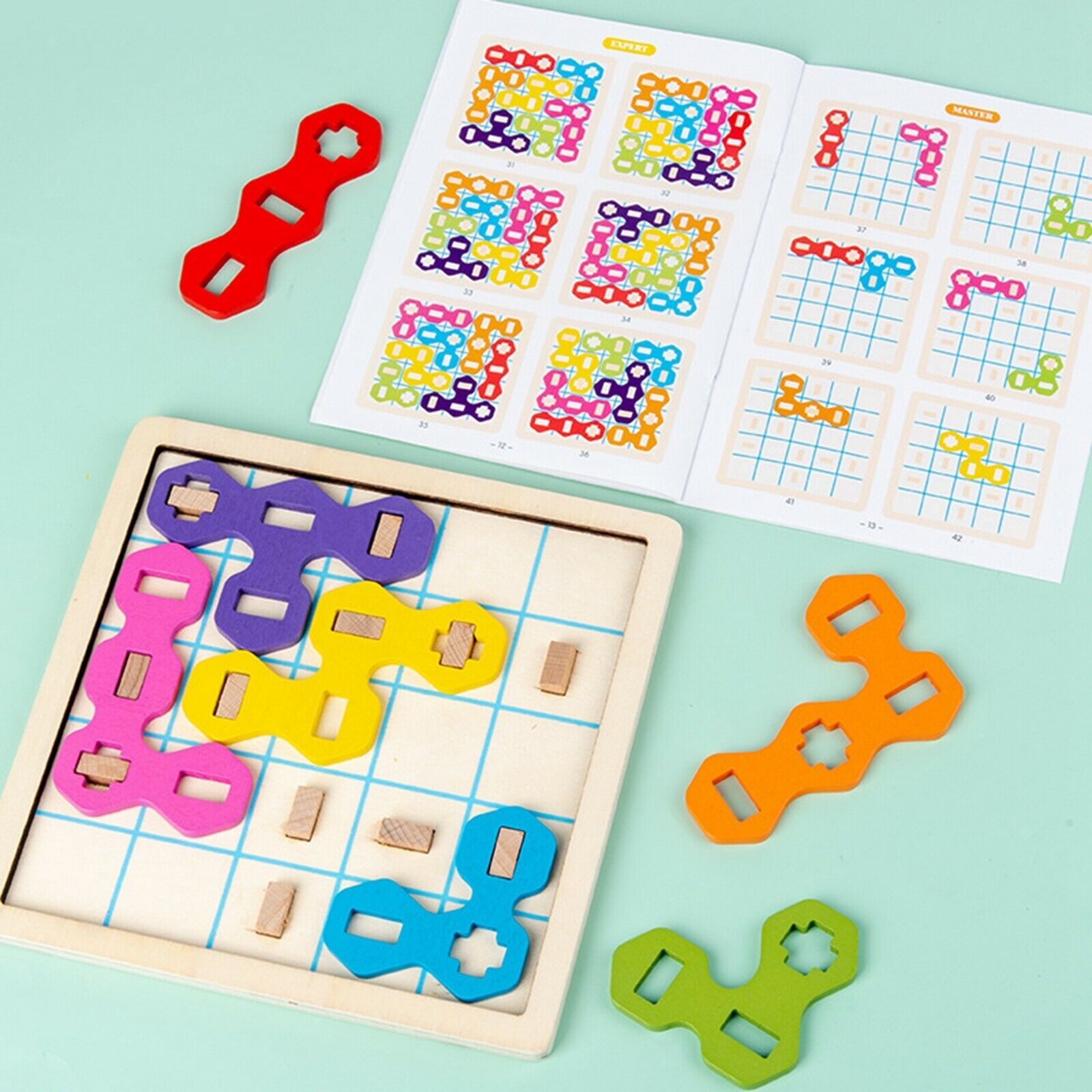Geometric Jigsaw Tangram Kids Educational Montessori Wooden Jigsaw Puzzles