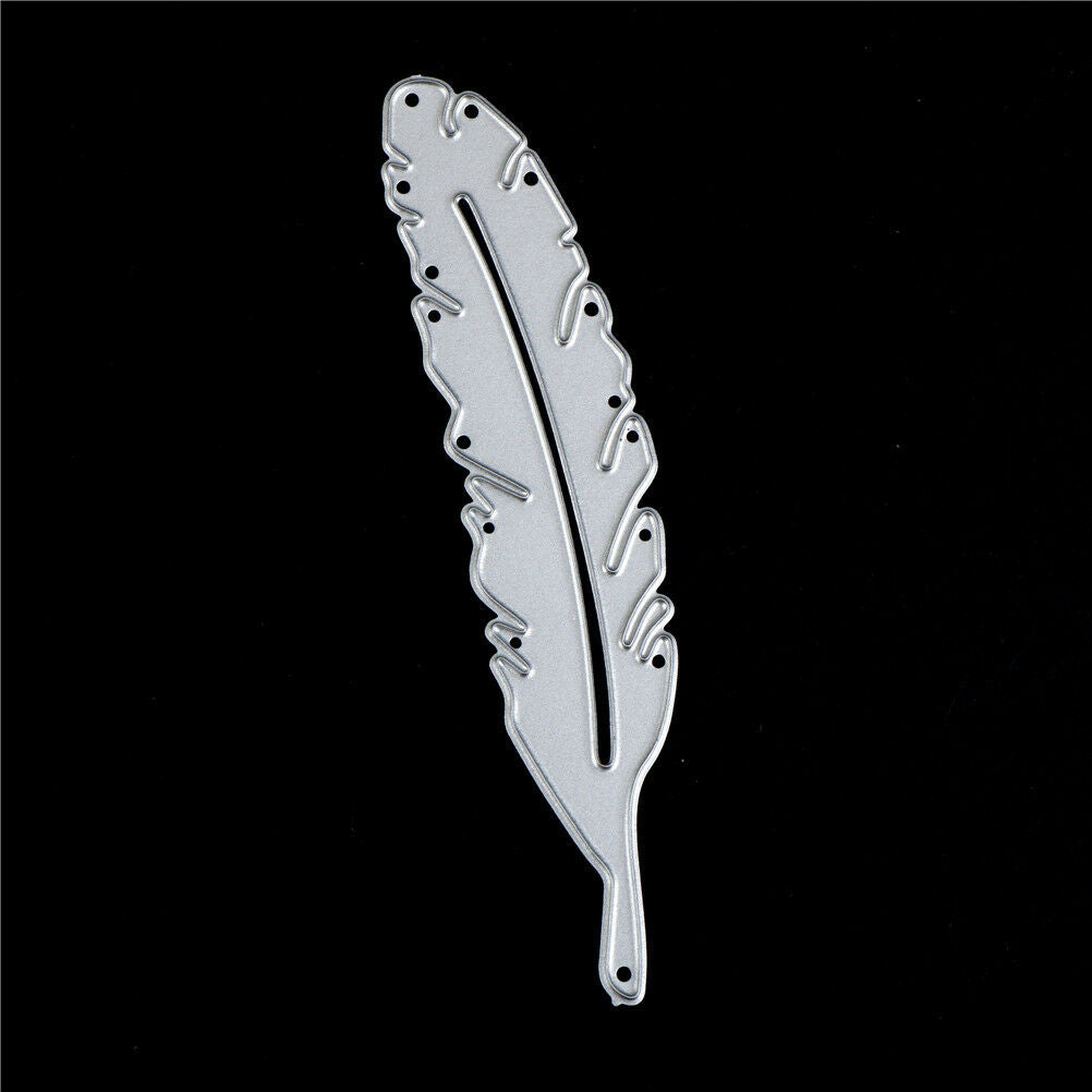 2pcs feather metal cutting dies stencil scrapbook album paper embossing c.l8