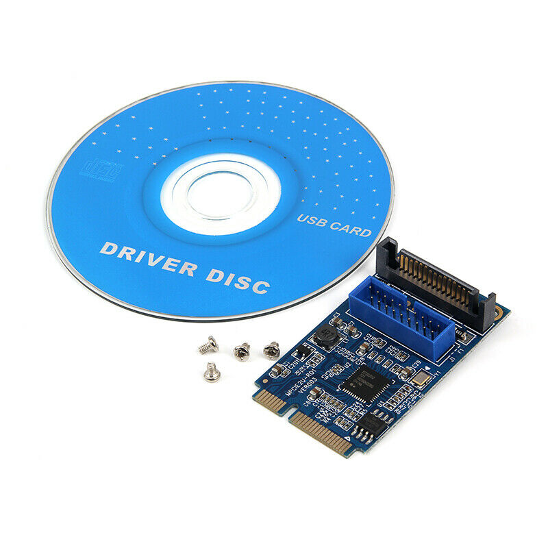 Mini PCIE PCI Express to Dual USB 3.0 ports 19pin 20pin Expansion Adapter Card