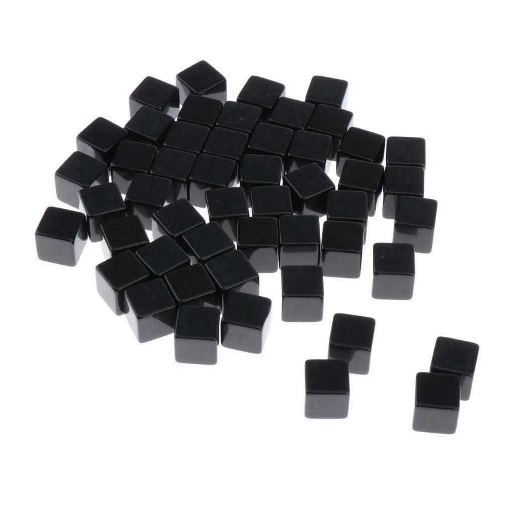 100 Pcs Standard Size Blank Dice D6 6 Sided RPG Gaming Dice 16mm/0.62'' Black