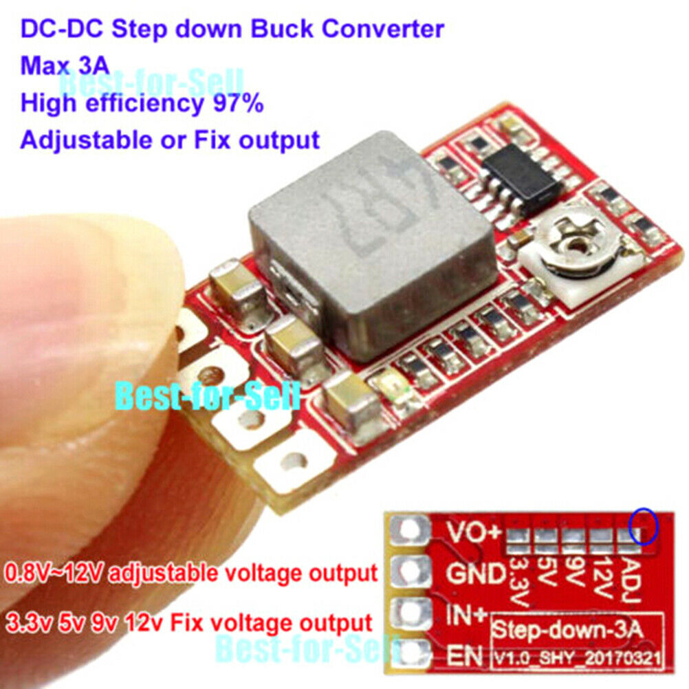 Mini DC-DC Step-down Converter Adjustable Power Module 3.3V 3V 5V 9V 12V 3A WF