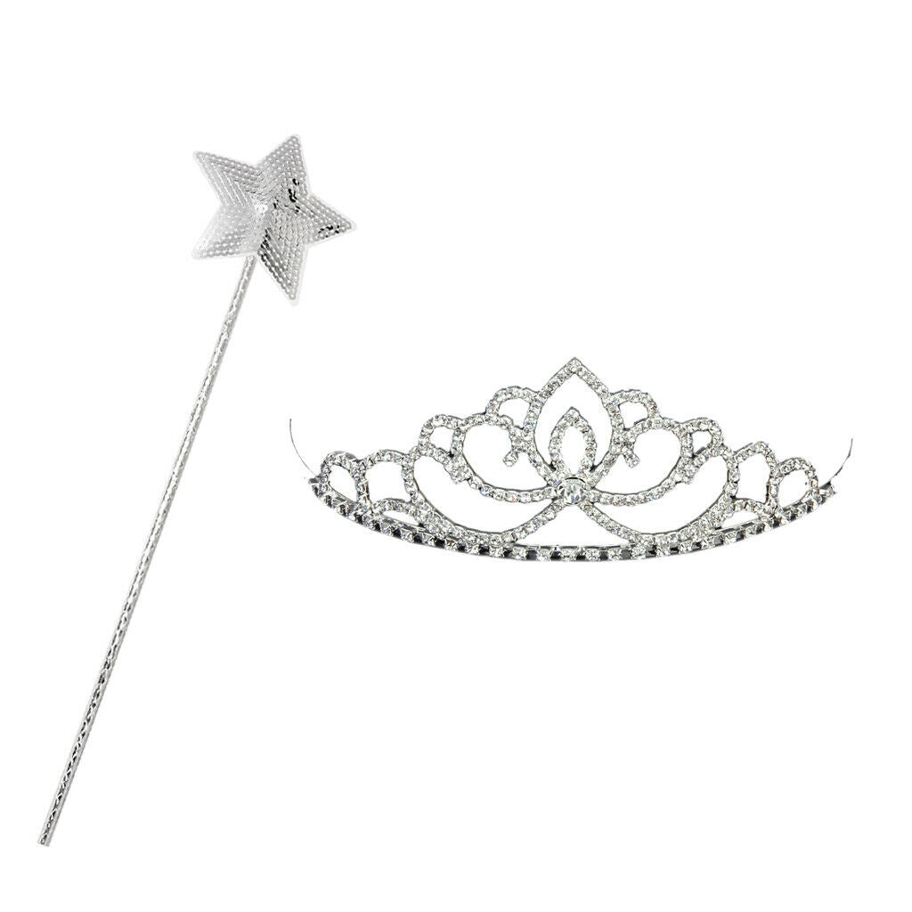 Birthday Party Tiara and Fairy Wand Princess Costume Set for Wedding Prom