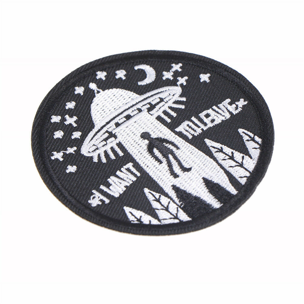 1pc i want to leave ufo alien badges patch embroidered applique sewing pat.l8