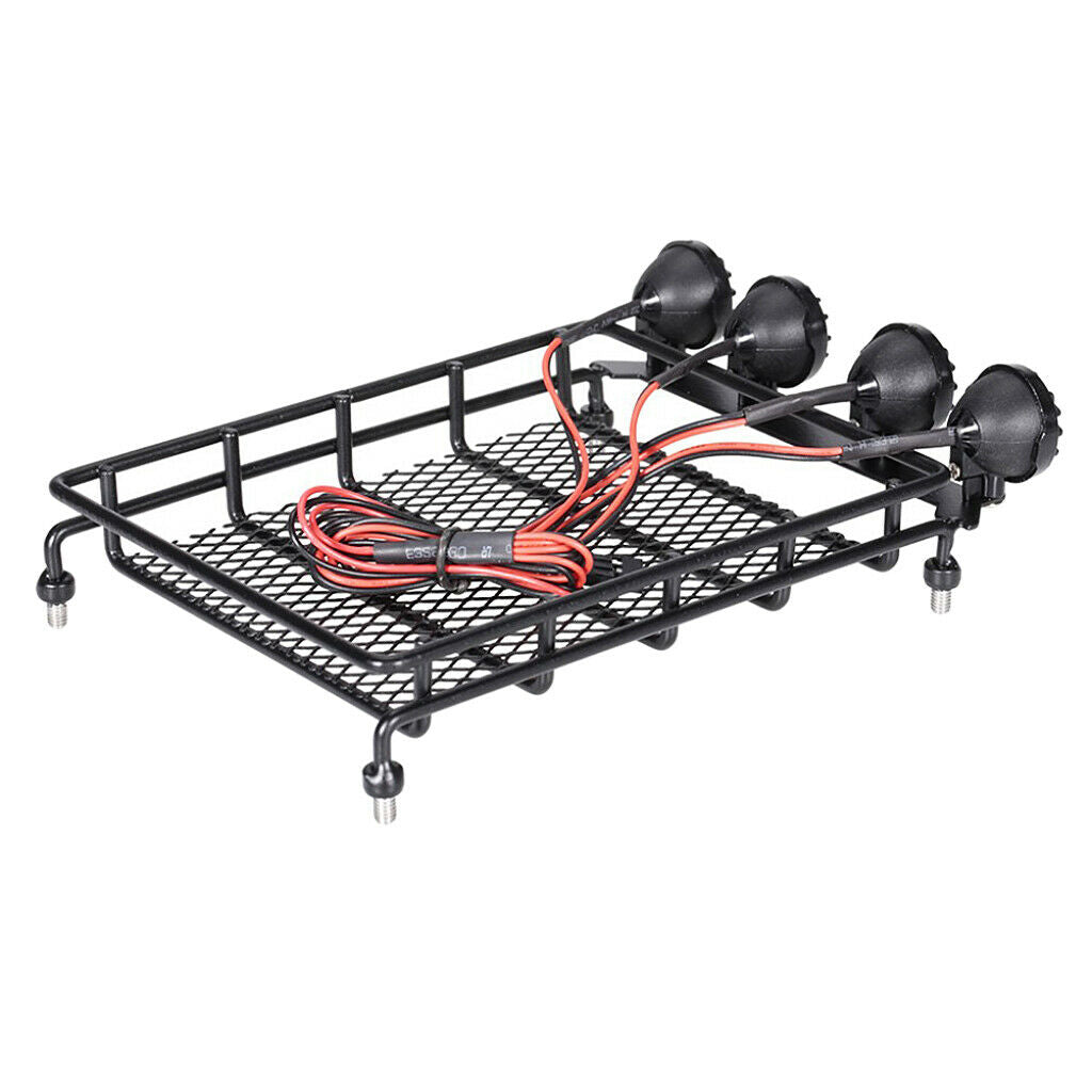 rc 1:10 roof rack luggage rack led light bar for hpi cc01 axial scx10 d90