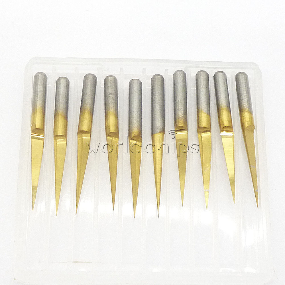 3.175mm V-Shap Carbide PCB Engraving Bits CNC Router Tool 10 Degrees 0.1mm