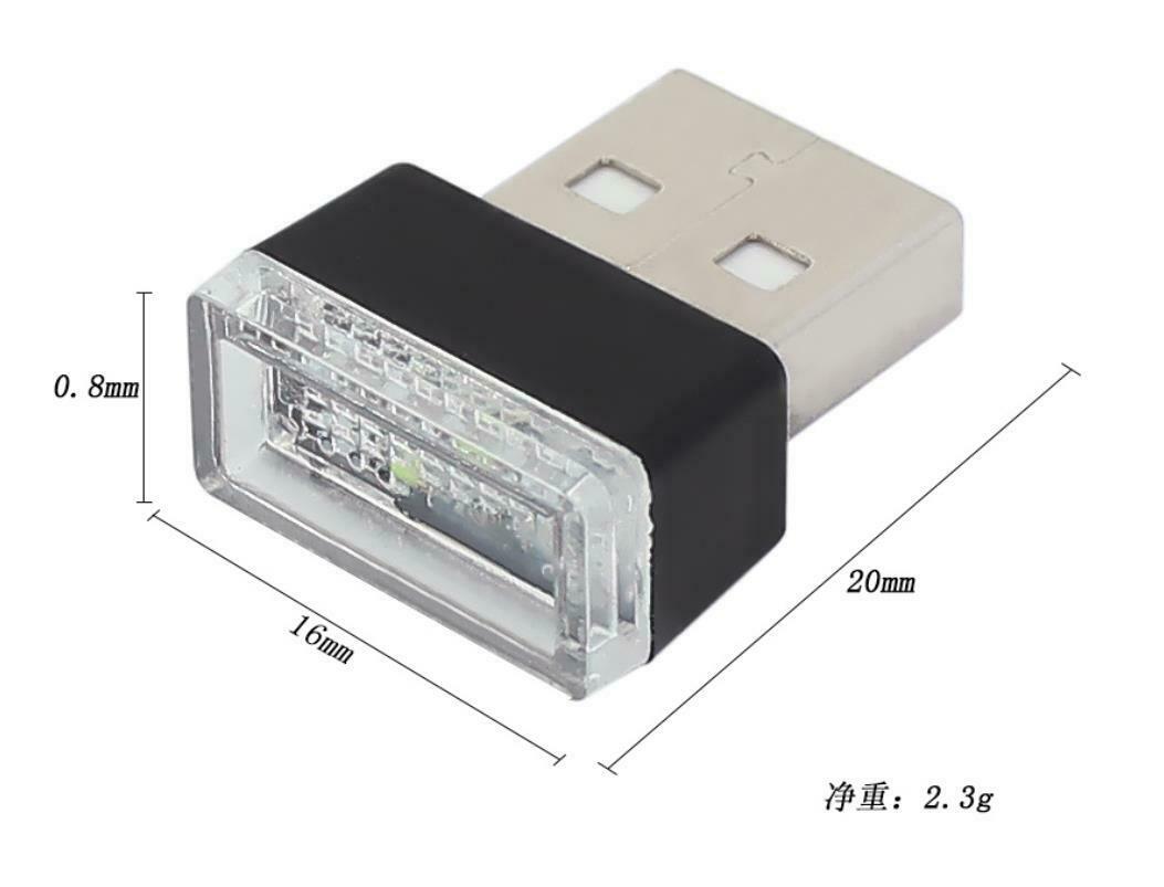 2X Mini USB LED Interior Light Neon Atmosphere Ambient Lamp Bulb Car Accessories