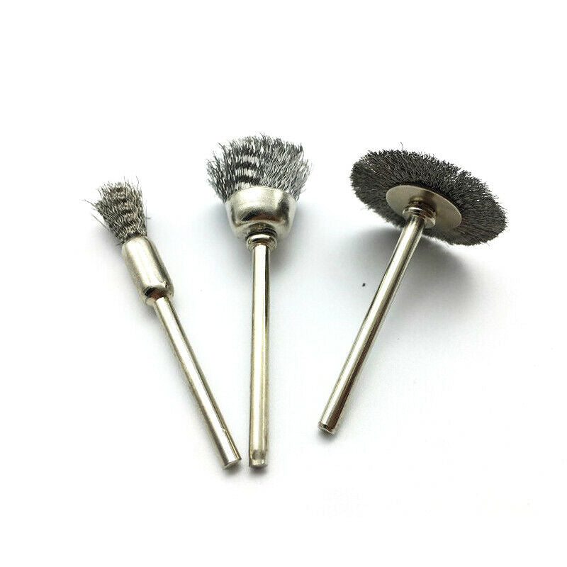 45PCS Stainless Steel Wire Wheel Brush Mix Grinding Head Carving Polishing Drill