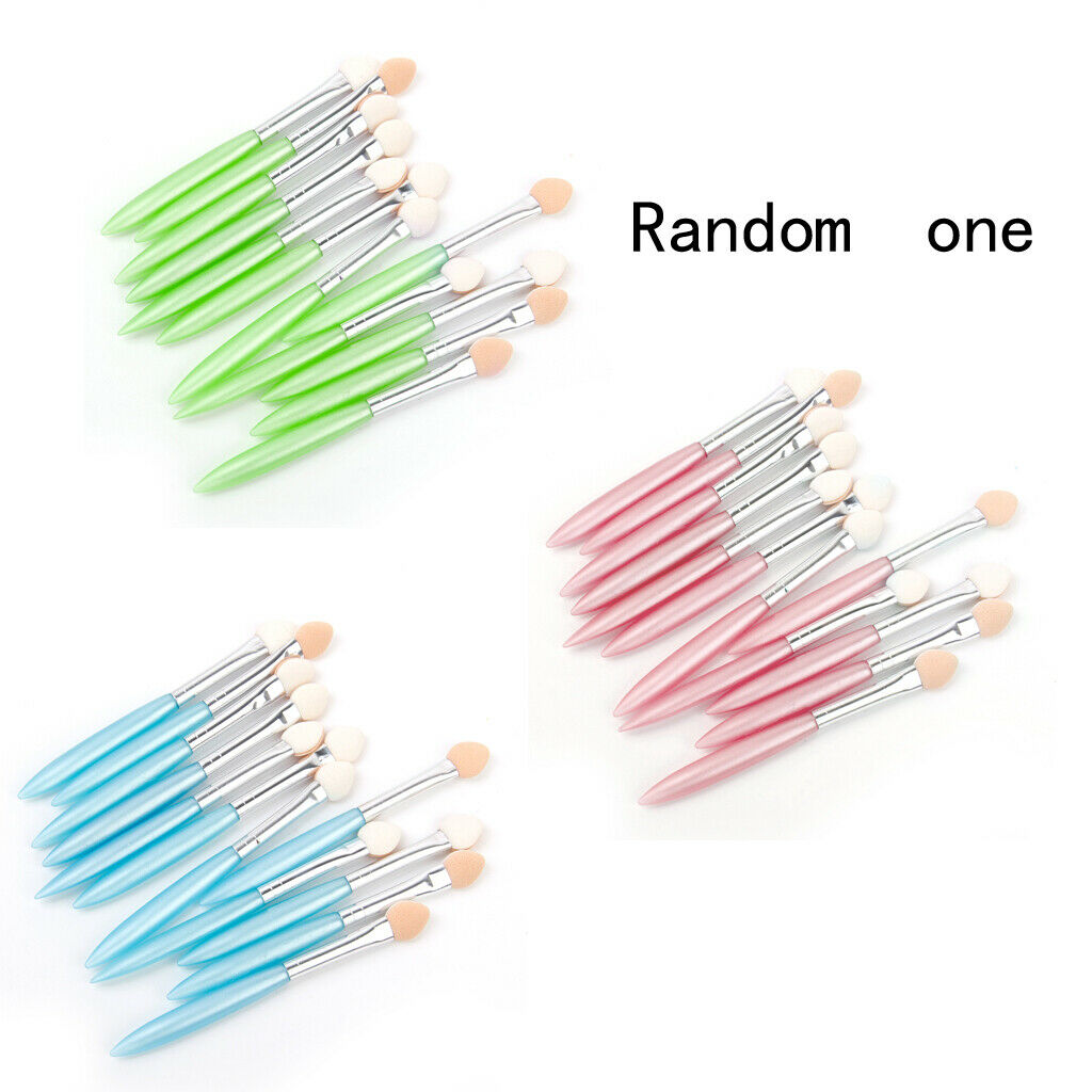 12 Pieces Double Sided Oval Tipped Eyeshadow Eyebrow Brushes Applicators Set
