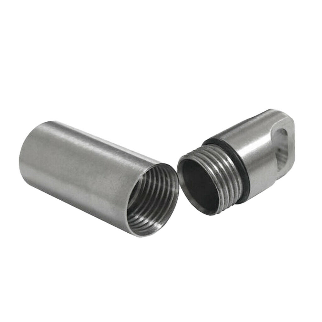 Waterproof pill capsule / match case battery holder case, stainless steel