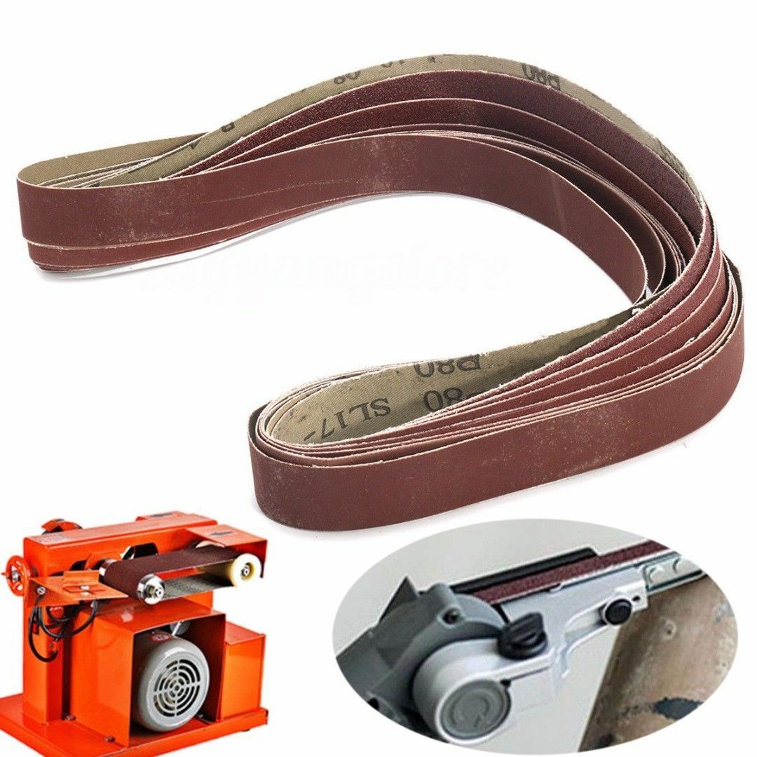 7pcs 1"x 42" Sanding Abrasive Belts 80/150/240/320/400/600/1000 Grit For Sander