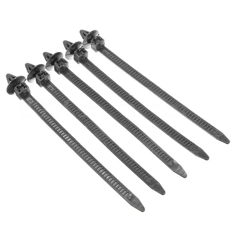 100pcs Cable Ties 145mm Winged Wire Harness Fixing Tie Car Chassis Zip Nyl  NEW