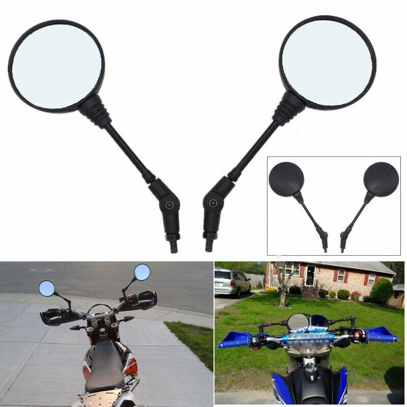 1Pair Universal Folding Motorcycle Side Rearview Mirror 10mm For KawasakiJADD