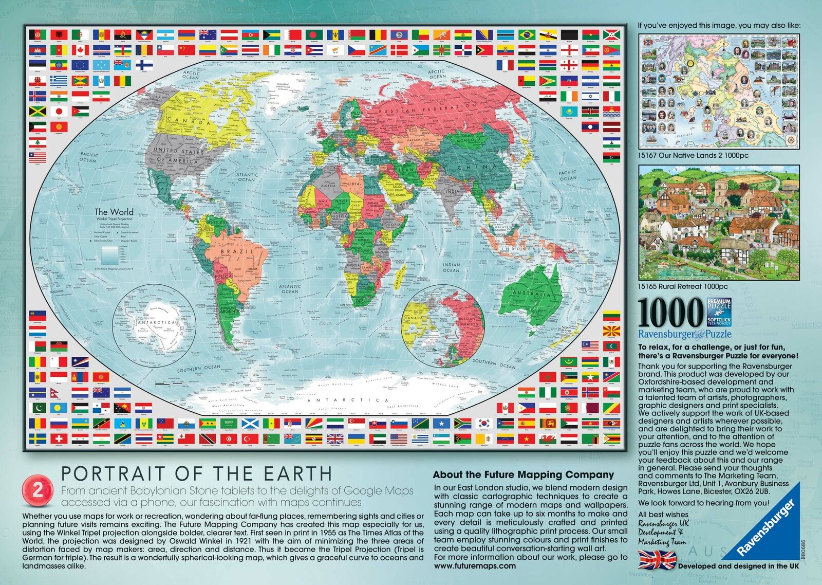 15253 Ravensburger Portrait of the Earth 2 Jigsaw Puzzle 1000pc Age 12 Years+
