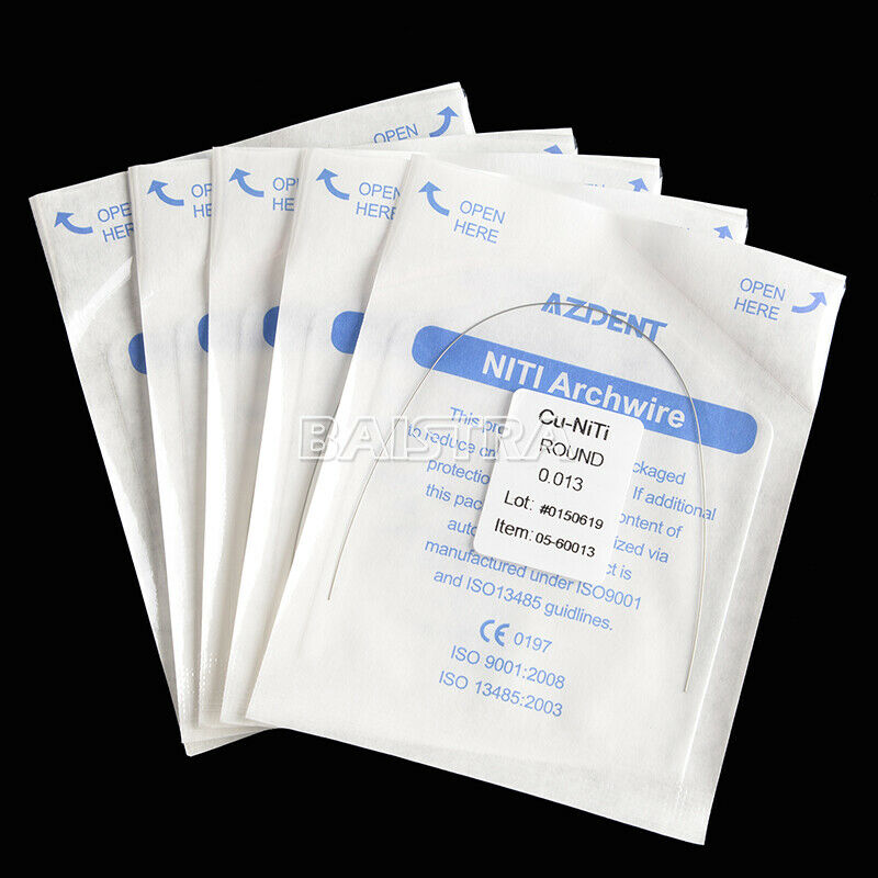 50 X AZDENT Dental Orthodontic Cu-NITI ROUND 0.013 Arch Wires