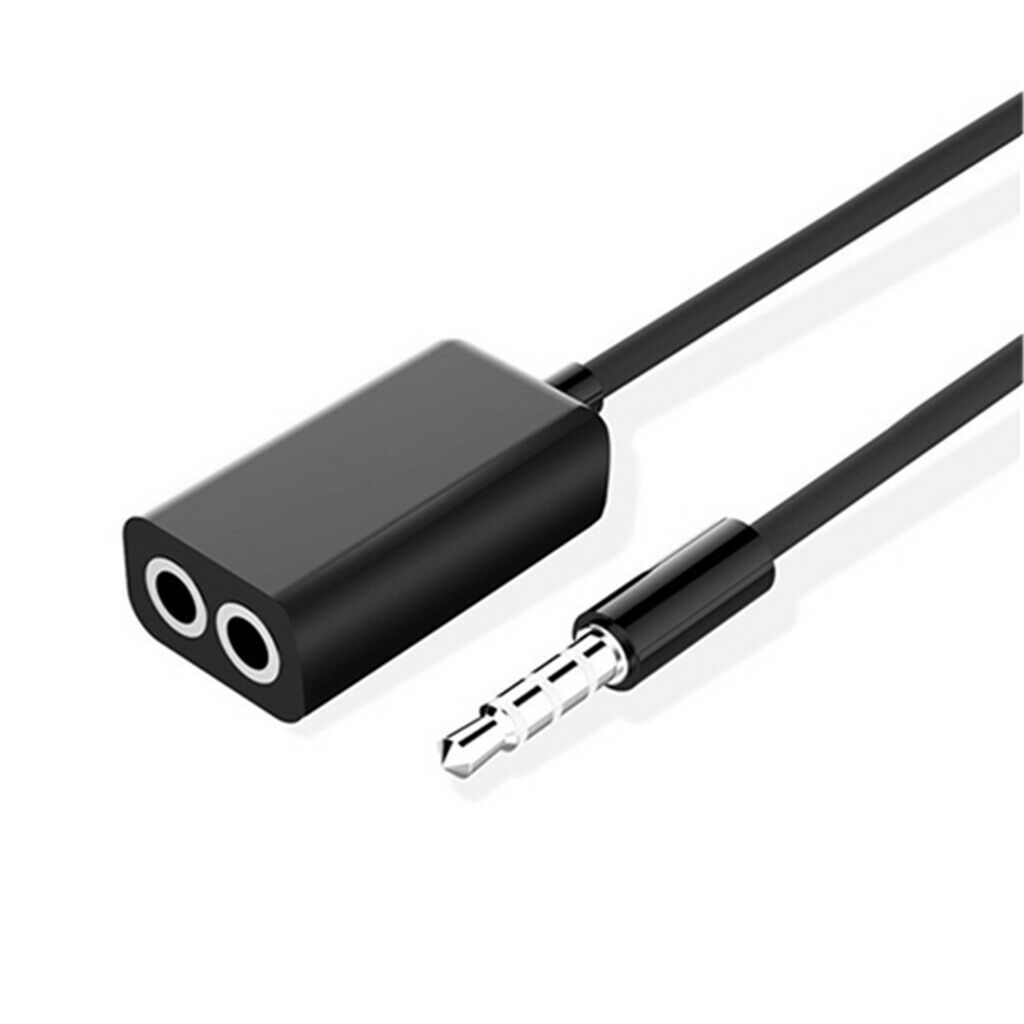 3.5mm Mini Audio Stereo Splitter Cable 1 Male to 2 Female Black